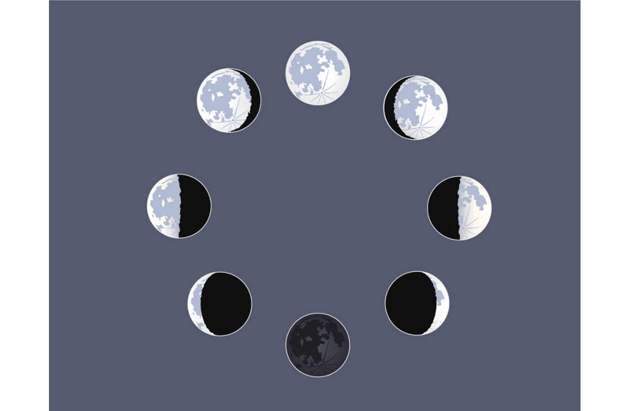 Фазы Луны на прозрачном фоне